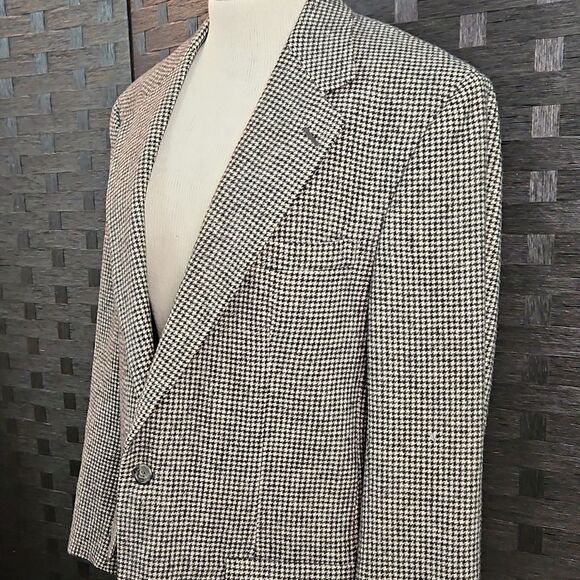 Vintage Brooks Bothers Houndstooth Camel Hair Sports Coat Blazer Jacket Size 41L - Picture 5 of 14